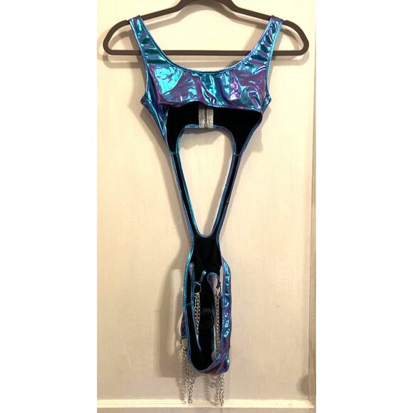NWOT CLUBEXX Blue Indigo Atomic Bliss Cut Out Bodysuit Costume  Women's Size XS - Picture 6 of 10